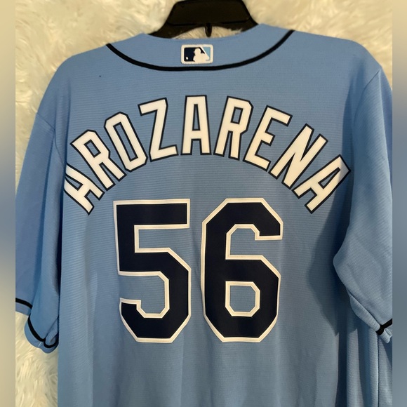 Tampa Bay Rays Randy Arozarena #56 Nike Light Blue Men’s Baseball Jersey-Large - Picture 5 of 9